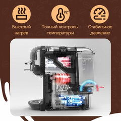 Кофемашина капсульная 5 в 1 NES/DG/чалды/молотый/K-Cup HIBREW H2B, 1450 Вт, объем 0,6 л, белая, 37194