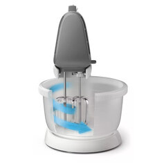 Миксер PHILIPS HR3745/<wbr/>00 на подставке 450 Вт, 5 скоростей, 2 венчика, 2 крюка для теста, чаша, белый