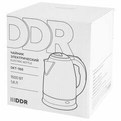 Чайник 1,8 литра, 1500 Вт, закрытый элемент, нержавеющая сталь, DDR (ДДР) DKT-188, 456982