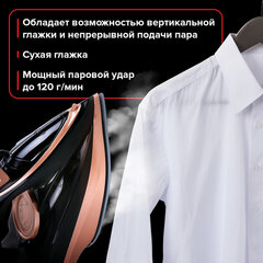 Утюг паровой SONNEN SI-6680, 2200 Вт, керамическое покрытие, антикапля, черный/розовый, 456997