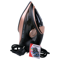 Утюг паровой SONNEN SI-6680, 2200 Вт, керамическое покрытие, антикапля, черный/<wbr/>розовый, 456997