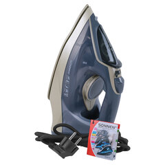 Утюг паровой SONNEN SI-6008, 2200 Вт, керамическое покрытие, антикапля, серебристый/<wbr/>золотой, 456998