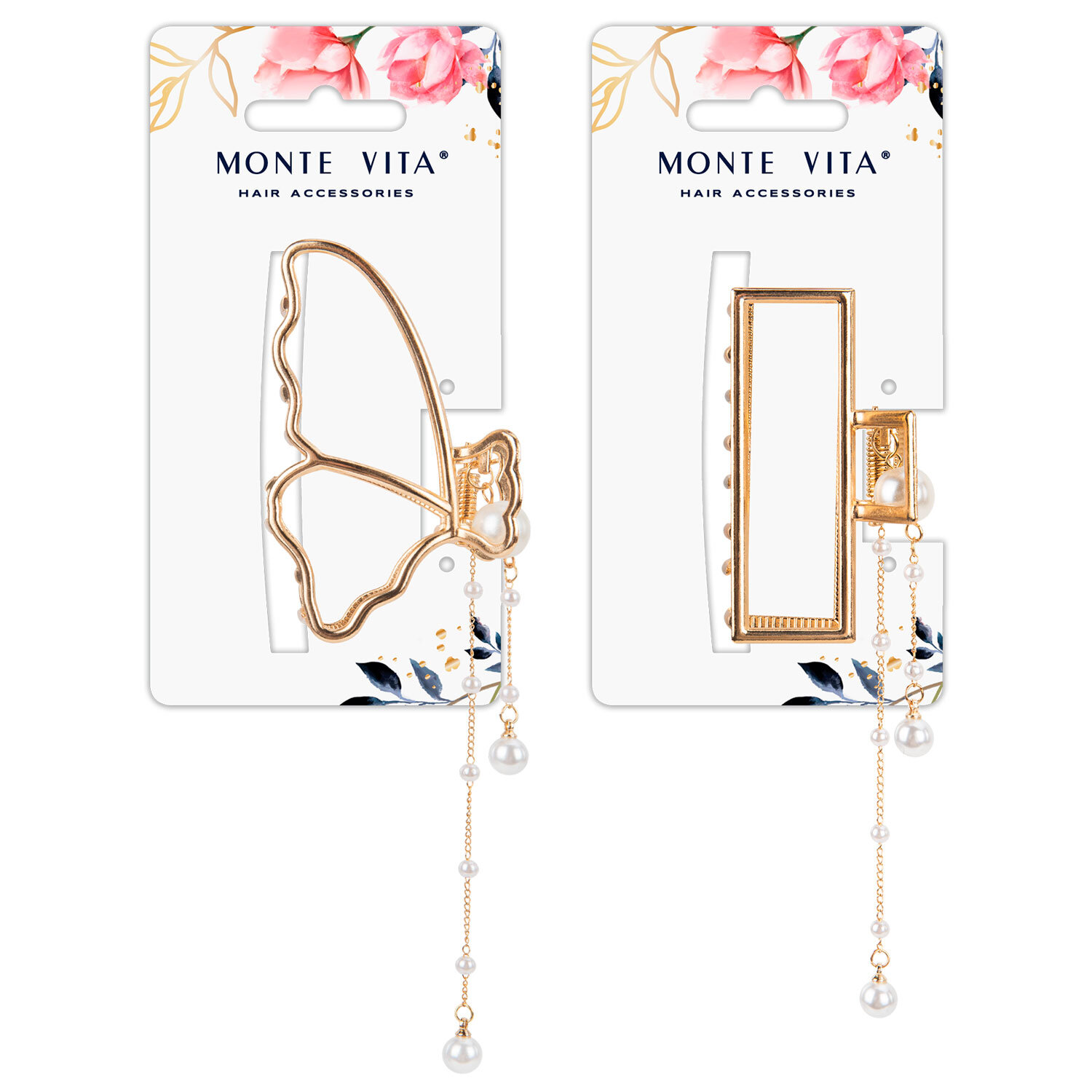 Краб для волос 7,5 см, с подвесками, золотистый, АССОРТИ, MONTE VITA (МОНТЕ ВИТА), 457019