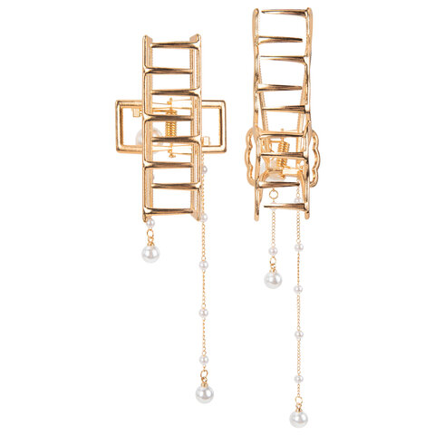 Краб для волос 7,5 см, с подвесками, золотистый, АССОРТИ, MONTE VITA (МОНТЕ ВИТА), 457019