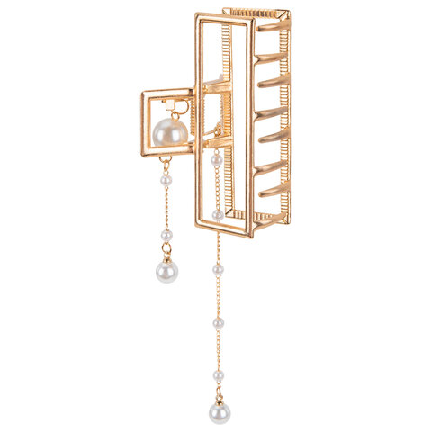 Краб для волос 7,5 см, с подвесками, золотистый, АССОРТИ, MONTE VITA (МОНТЕ ВИТА), 457019