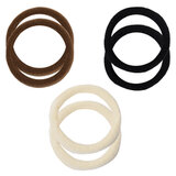 Резинки для волос НАБОР 6 шт., мягкие, большие, чёрный, коричневый, бежевый, MONTE VITA (МОНТЕ ВИТА), 457045