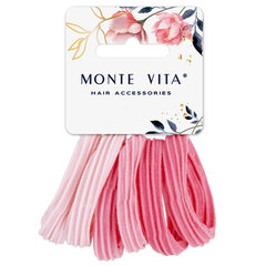 Резинки для волос НАБОР 6 шт., мягкие, большие, оттенки розового, MONTE VITA (МОНТЕ ВИТА), 457051