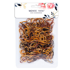 Резинки для волос НАБОР 500 шт., силиконовые, маленькие, оттенки коричневого, MONTE VITA (МОНТЕ ВИТА), 457067