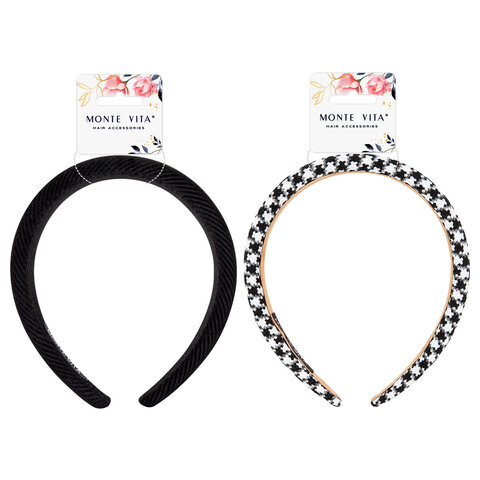Ободок для волос ширина 3/3 см, АССОРТИ 1, MONTE VITA (МОНТЕ ВИТА), 457123