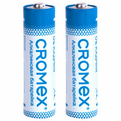 Батарейки алкалиновые &laquo;пальчиковые&raquo; КОМПЛЕКТ 2 шт., CROMEX (КРОМЕКС) Alkaline, АА (LR6, 15А), блистер, 457128