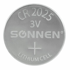 Батарейки литиевые SONNEN Lithium CR2025, &laquo;таблетки, дисковые, кнопочные&raquo;, КОМПЛЕКТ 2 шт., блистер, 457139