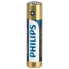 Батарейки алкалиновые "мизинчиковые" КОМПЛЕКТ 4 шт., PHILIPS Premium Alkaline, ААА (LR03, 15А), блистер
