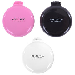 Расческа для волос массажная &laquo;2 в 1&raquo;, 6,5 см с зеркалом, компактная цвета АССОРТИ, MONTE VITA (МОНТЕ ВИТА), 457425