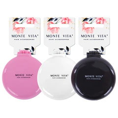 Расческа для волос массажная &laquo;2 в 1&raquo;, 6,5 см с зеркалом, компактная цвета АССОРТИ, MONTE VITA (МОНТЕ ВИТА), 457425