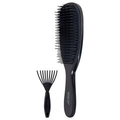 Расческа для волос массажная 22,5&times;6,5 см, чёрная + щетка для чистки В ПОДАРОК, MONTE VITA (МОНТЕ ВИТА), 457429
