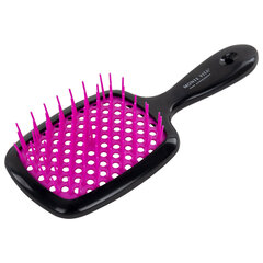 Расческа для волос массажная 20&times;8,5 см, массажер и щетка для чистки В ПОДАРОК, черная/<wbr/>розовая, MONTE VITA (МОНТЕ ВИТА), 457430