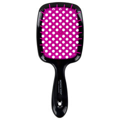 Расческа для волос массажная 20&times;8,5 см, массажер и щетка для чистки В ПОДАРОК, черная/<wbr/>розовая, MONTE VITA (МОНТЕ ВИТА), 457430