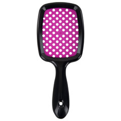 Расческа для волос массажная 20&times;8,5 см, массажер и щетка для чистки В ПОДАРОК, черная/<wbr/>розовая, MONTE VITA (МОНТЕ ВИТА), 457430