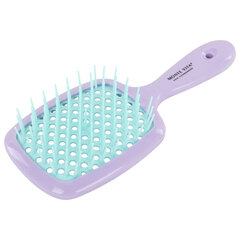 Расческа для волос массажная 20&times;8,5 см, массажер и щетка для чистки В ПОДАРОК, фиолетовая/<wbr/>мятная, MONTE VITA (МОНТЕ ВИТА), 457431
