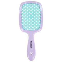 Расческа для волос массажная 20&times;8,5 см, массажер и щетка для чистки В ПОДАРОК, фиолетовая/<wbr/>мятная, MONTE VITA (МОНТЕ ВИТА), 457431