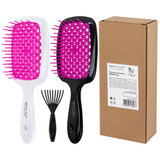 Расческа для волос массажная 20х8,5 см, НАБОР 2 шт. + щетка для чистки В ПОДАРОК, MONTE VITA (МОНТЕ ВИТА), 457434