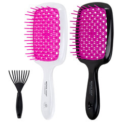 Расческа для волос массажная 20&times;8,5 см, НАБОР 2 шт. + щетка для чистки В ПОДАРОК, MONTE VITA (МОНТЕ ВИТА), 457434