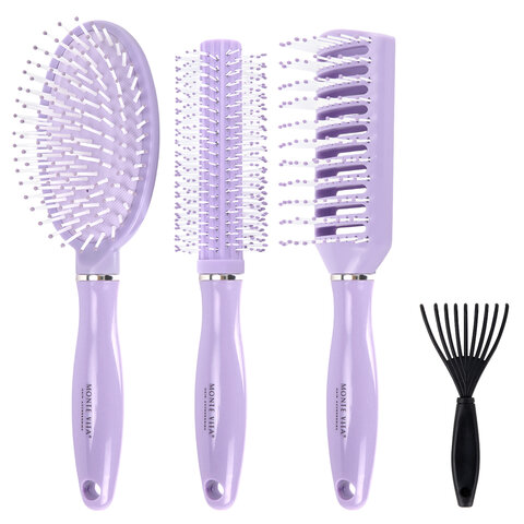 Расческа для волос НАБОР 3 шт + щетка для чистки В ПОДАРОК MONTE VITA (МОНТЕ ВИТА), 457436