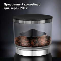 Кофемолка BQ (БИ-КЬЮ) CG2001, мощность 120 Вт, вместимость 210 г, 20 степеней помола, черная