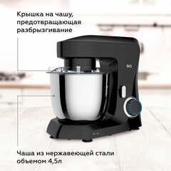 Миксер планетарный BQ (БИ-КЬЮ) MX342, 1600 Вт, 10 скоростей, 3 насадки, металлическая чаша 4,5 л, черный