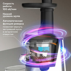 Соковыжималка BQ (БИ-КЬЮ) J2003, 200 Вт, стакан 0,6 л, емкость жмыха 0,6 л, металл, серый