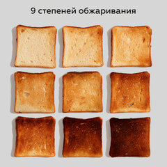 Тостер BQ (БИ-КЬЮ) T2002, 950 Вт, 2 тоста, 9 режимов, сенсорное управление, нержавеющая сталь