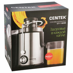 Соковыжималка CENTEK CT-1209, 600 Вт, стакан 0,5 л, емкость для жмыха 1,5 л, металл, сталь/<wbr/>черный