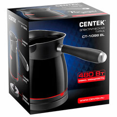 Турка электрическая CENTEK CT-1098, 0,5 л, 480 Вт, механическое управление, стальная, черная