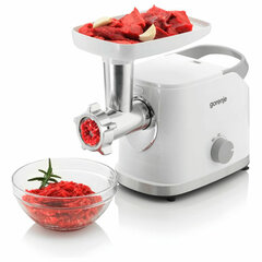 Мясорубка GORENJE MG1802SJW, 1800 Вт, производительность 2,1 кг/<wbr/>мин, 7 насадок, реверс, белый