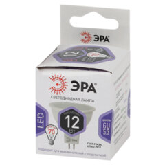 Лампа светодиодная ЭРА STD, 12 (110) Вт, цоколь GU5.3, софит, холодный белый свет, 35000 ч., LED MR1612W860GU5.3