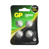 Батарейки литиевые GP Lithium CR2032 "таблетки, дисковые, кнопочные" КОМПЛЕКТ 4 шт., блистер