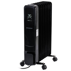 Обогреватель масляный BRASSON (БРАССОН) BOR-7 TOUCH, 7 секций, 1500 Вт, 3 режима, сенсор, пульт ДУ, черный, 457777