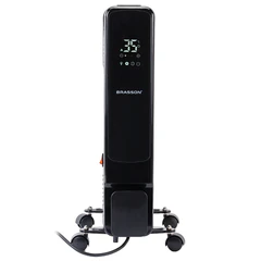 Обогреватель масляный BRASSON (БРАССОН) BOR-7 TOUCH, 7 секций, 1500 Вт, 3 режима, сенсор, пульт ДУ, черный, 457777