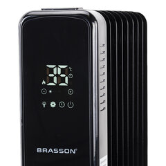 Обогреватель масляный BRASSON (БРАССОН) BOR-9 TOUCH, 9 секций, 2000 Вт, 3 режима, сенсор, пульт ДУ, черный, 457778