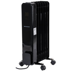 Обогреватель масляный BRASSON (БРАССОН) BOR-9 TOUCH, 9 секций, 2000 Вт, 3 режима, сенсор, пульт ДУ, черный, 457778