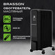 Обогреватель масляный BRASSON (БРАССОН) BOR-9 TOUCH, 9 секций, 2000 Вт, 3 режима, сенсор, пульт ДУ, черный, 457778
