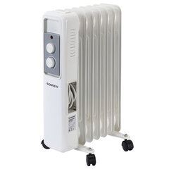 Обогреватель масляный SONNEN DFS-7E, 7 секций, 1500 Вт, 3 режима, механическое управление, белый, 457779