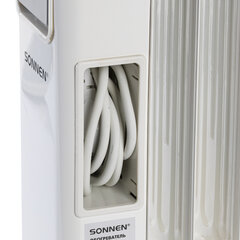 Обогреватель масляный SONNEN DFS-7E, 7 секций, 1500 Вт, 3 режима, механическое управление, белый, 457779