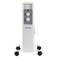 Обогреватель масляный SONNEN DFS-9E, 9 секций, 2000 Вт, 3 режима, механическое управление, белый, 457780