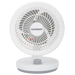 Вентилятор настольный SONNEN FT-160, 40 Вт, 23 см, 3 скорости, вращение на 60°, механическое управление, белый, 457784