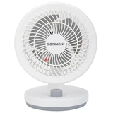 Вентилятор настольный SONNEN FT-160, 40 Вт, 23 см, 3 скорости, вращение на 60°, механическое управление, белый, 457784
