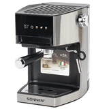 Кофеварка рожковая с дисплеем SONNEN CM-2066, ручной капучинатор, сенсор, 1 л, 950 Вт, 19 бар, 457882