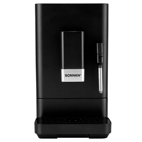 Кофемашина автоматическая SONNEN ACM-1002, ручной капучинатор, 1,5 л, 1350 Вт, 20 бар, 15 степеней помола, выбор крепости и объема, 457888