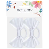 Банты для волос НАБОР 2 шт., 10х8 см, на резинке, белые, MONTE VITA (МОНТЕ ВИТА), 457939