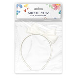 Ободок для волос с бантиком, ширина 1 см, белый, MONTE VITA (МОНТЕ ВИТА), 457940